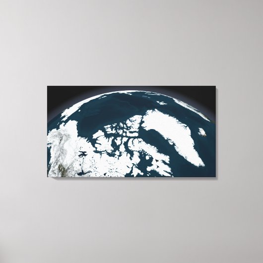 Uitzicht over Groenland en de Arctische Oceaan Canvas Afdruk (Voorkant)