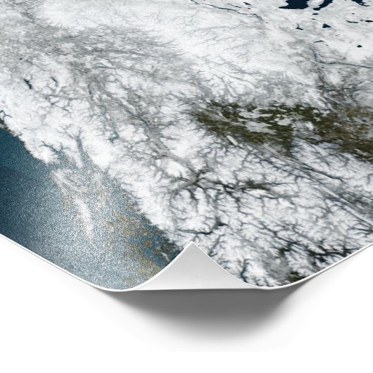 Uitzicht over Groenland en de Arctische Oceaan Foto Afdruk (Hoek)
