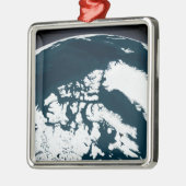 Uitzicht over Groenland en de Arctische Oceaan Metalen Ornament (Links)