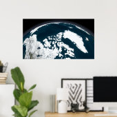 Uitzicht over Groenland en de Arctische Oceaan Poster (Thuiskantoor)