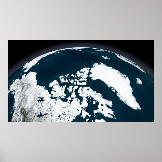 Uitzicht over Groenland en de Arctische Oceaan Poster (Voorkant)