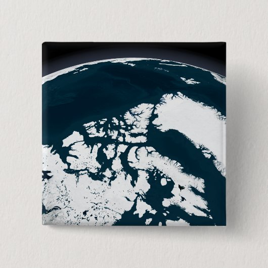 Uitzicht over Groenland en de Arctische Oceaan Vierkante Button 5,1 Cm (Voorkant)