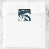 Uitzicht over Groenland en de Arctische Oceaan Vierkante Sticker (Tas)