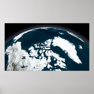 Uitzicht over Groenland en de Noordelijke IJszee Poster