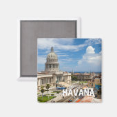 Uitzicht over het gebouw Capitol in Havana, Cuba Magneet (Voorkant / Achterkant)