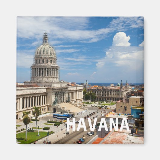 Uitzicht over het gebouw Capitol in Havana, Cuba Magneet (Voorkant)