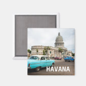 Uitzicht over het gebouw Capitol in Havana, Cuba Magneet (Voorkant / Achterkant)