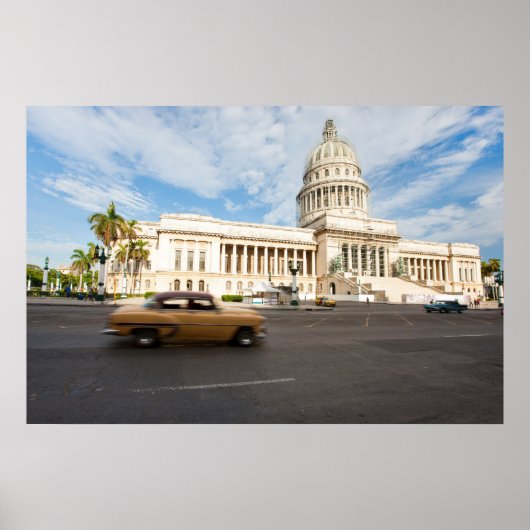 Uitzicht over het gebouw Capitol in Havana, Cuba Poster (Voorkant)
