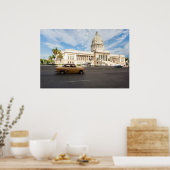 Uitzicht over het gebouw Capitol in Havana, Cuba Poster (Keuken)