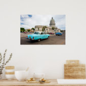 Uitzicht over het gebouw Capitol in Havana, Cuba Poster (Keuken)