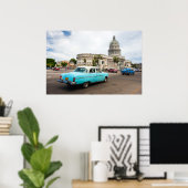 Uitzicht over het gebouw Capitol in Havana, Cuba Poster (Thuiskantoor)