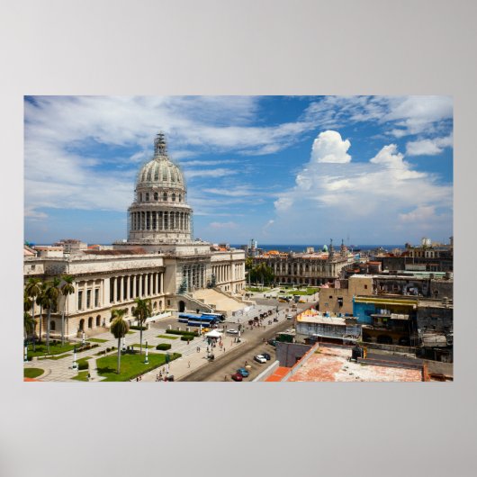 Uitzicht over het gebouw Capitol in Havana, Cuba Poster (Voorkant)