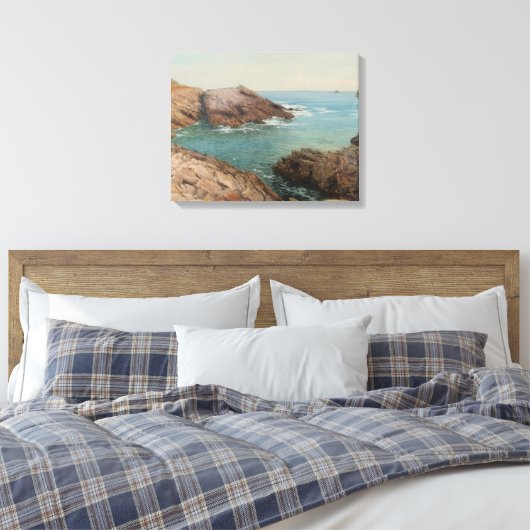 Uitzicht over het Zee (kustlandschap) (zeeën) Canvas Afdruk (Insitu (Slaapkamer))