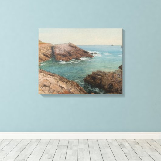 Uitzicht over het Zee (kustlandschap) (zeeën) Canvas Afdruk (Insitu (Houten vloer))