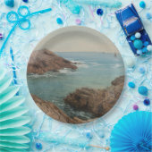 Uitzicht over het Zee (kustlandschap) (zeeën) Papieren Bordje (Feest)