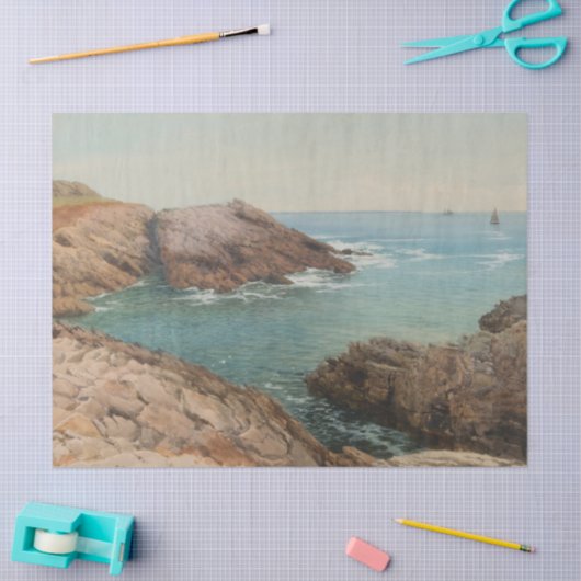 Uitzicht over het Zee (kustlandschap) (zeeën) Tissuepapier (Craft)