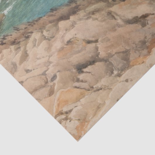 Uitzicht over het Zee (kustlandschap) (zeeën) Tissuepapier (Detail)
