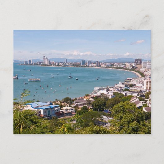 Uitzicht over Pattaya Bay. Briefkaart (Voorkant)