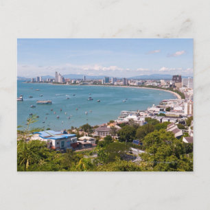 Uitzicht over Pattaya Bay. Briefkaart