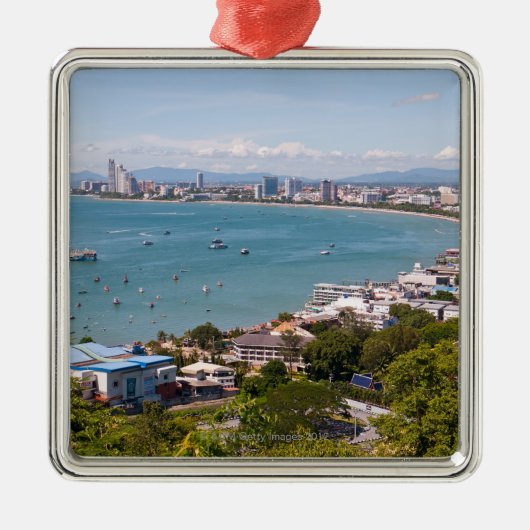 Uitzicht over Pattaya Bay. Metalen Ornament (Voorkant)