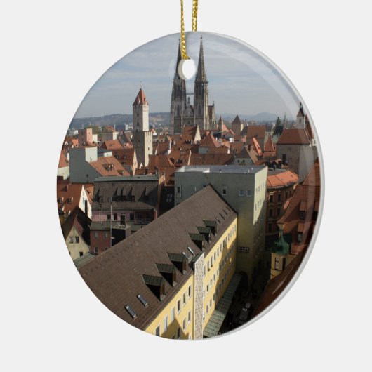 Uitzicht Over Regensburg, Duitsland Keramisch Ornament (Links)