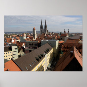 Uitzicht Over Regensburg, Duitsland Poster