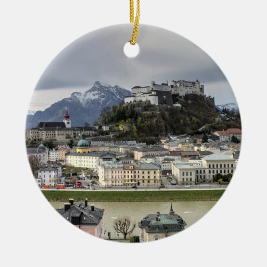 Uitzicht over Salzburg Oostenrijk Keramisch Ornament (Voorkant)