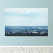 Uitzicht over Teesside Canvas Afdruk (Insitu (Houten vloer))