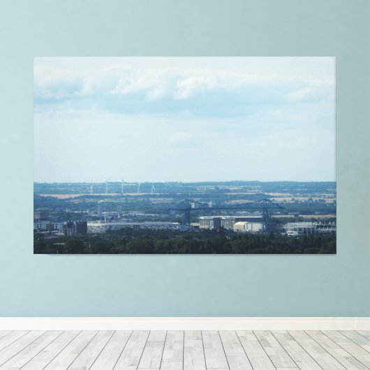 Uitzicht over Teesside Canvas Afdruk (Insitu (Houten vloer))