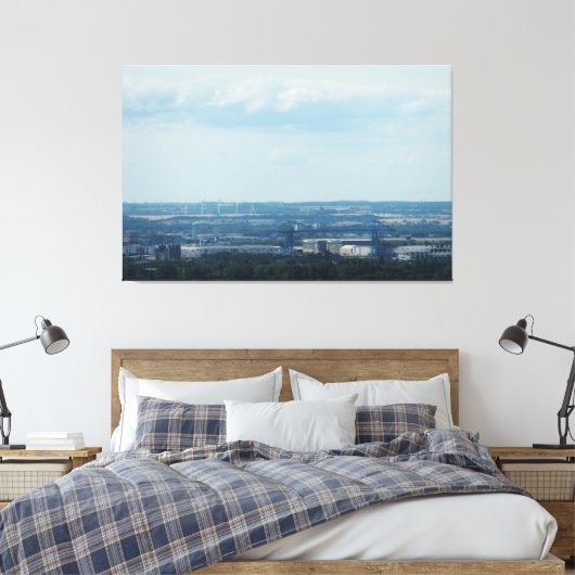 Uitzicht over Teesside Canvas Afdruk (Insitu (Slaapkamer))