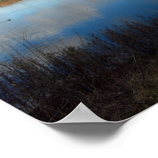 Uitzicht over watergebieden poster (Hoek)