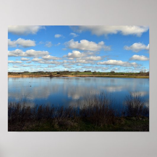 Uitzicht over watergebieden poster (Voorkant)