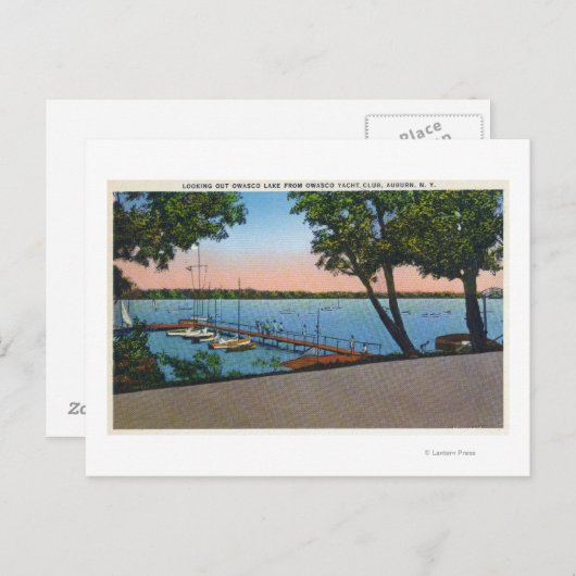 Uitzicht Owasco Yacht Club van het Owasco Lake Briefkaart (Voorkant / Achterkant)