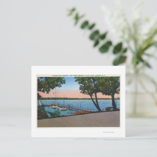 Uitzicht Owasco Yacht Club van het Owasco Lake Briefkaart (Staand voorkant)