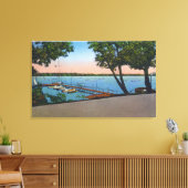 Uitzicht Owasco Yacht Club van het Owasco Lake Canvas Afdruk (Insitu (Woonkamer))