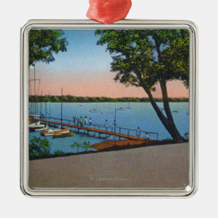 Uitzicht Owasco Yacht Club van het Owasco Lake Metalen Ornament