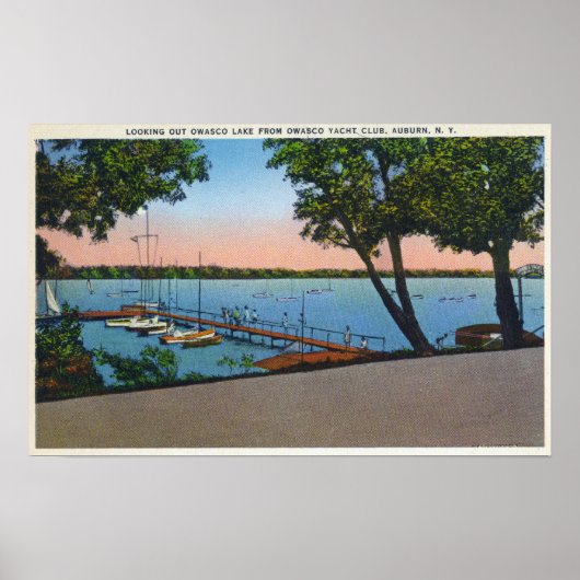 Uitzicht Owasco Yacht Club van het Owasco Lake Poster (Voorkant)
