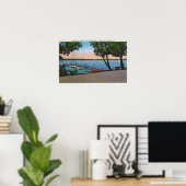 Uitzicht Owasco Yacht Club van het Owasco Lake Poster (Thuiskantoor)