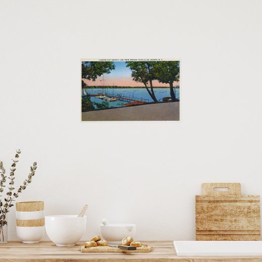 Uitzicht Owasco Yacht Club van het Owasco Lake Poster (Keuken)