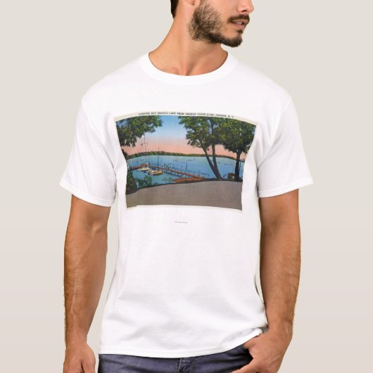 Uitzicht Owasco Yacht Club van het Owasco Lake T-shirt (Voorkant)