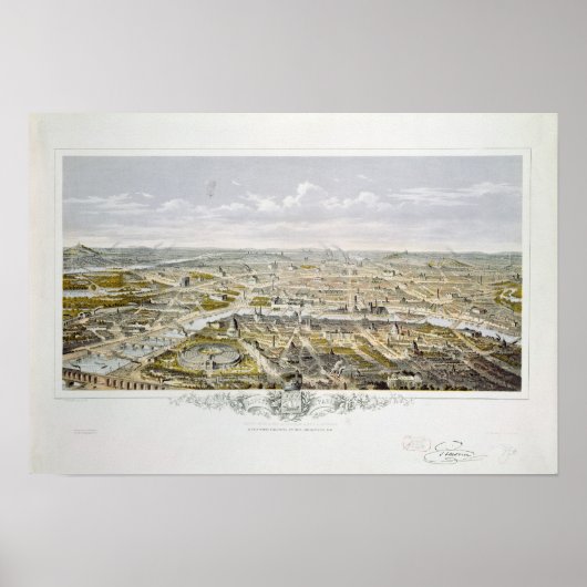 Uitzicht Parijs van Bois de Boulogne Poster (Voorkant)
