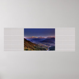 Uitzicht POKHARA Nepal: CRYSTAL-grens Poster