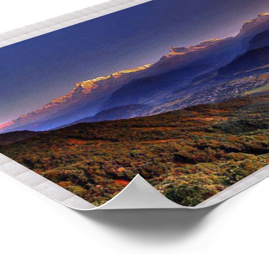 Uitzicht POKHARA Nepal: CRYSTAL-grens Poster (Hoek)