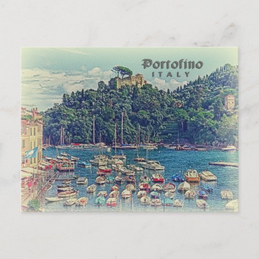  uitzicht Portofino, Italië Briefkaart (Voorkant)