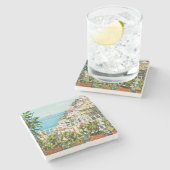 Uitzicht Positano Italië Stenen Onderzetter (Zijkant)