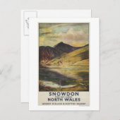 Uitzicht Poster Snowdon Mountain Briefkaart (Voorkant / Achterkant)