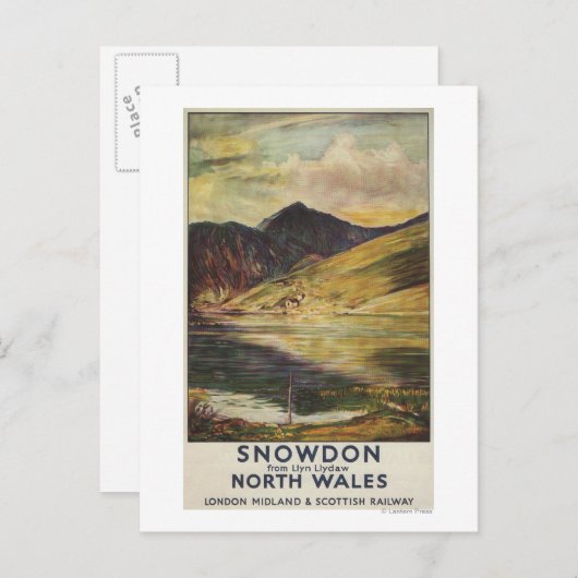 Uitzicht Poster Snowdon Mountain Briefkaart (Voorkant / Achterkant)