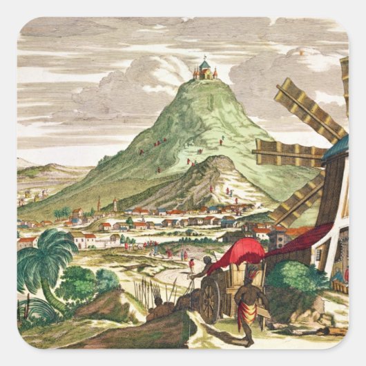 Uitzicht Potosi in Bolivia Vierkante Sticker (Voorkant)