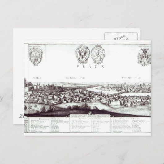 Uitzicht Praag, 1649 Briefkaart (Voorkant / Achterkant)