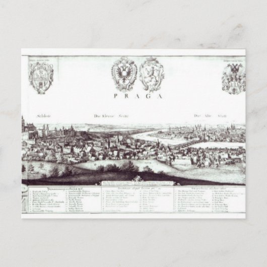 Uitzicht Praag, 1649 Briefkaart (Voorkant)